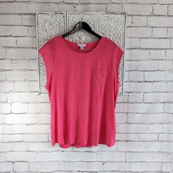 CALVIN KLEIN Sleeveless Cap Sleeve Tank Blouse Top - Picture 6 of 14